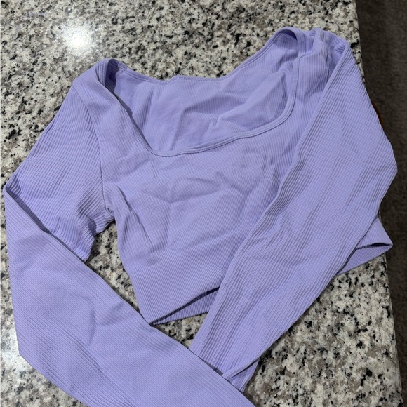 Amazon Tops - Amazon Lavender Ribbed Crop Top